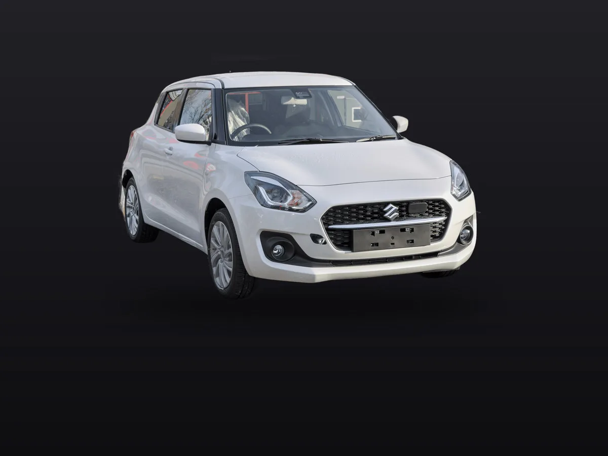 A Suzuki Swift hatchback, shown to illustrate the small Indian-built hatchback segment